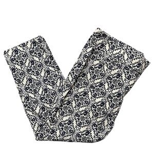 Loft by Ann Taylor Marisa The Riviera Pant Cream & Blue Capris